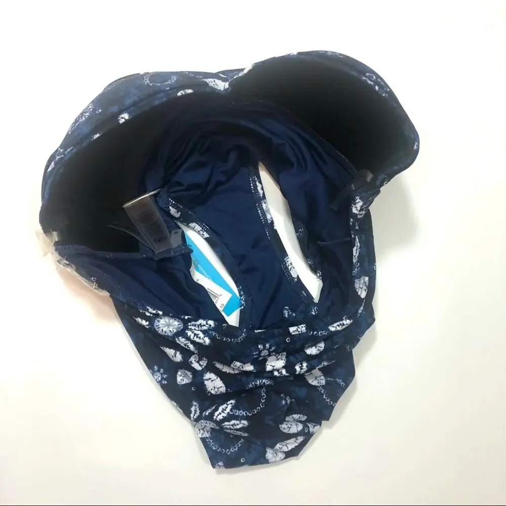 Bleu Rod Beattie floral shirred one piece swimsuit Size 10